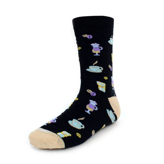 MashasCorner.com   Men's Tea Party Premium Collection Novelty Socks - MCNVPS2014-BK