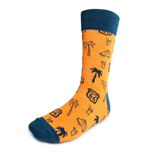 MashasCorner.com   Men's Route 66 Novelty Fun Socks - MCNVS19403-OR