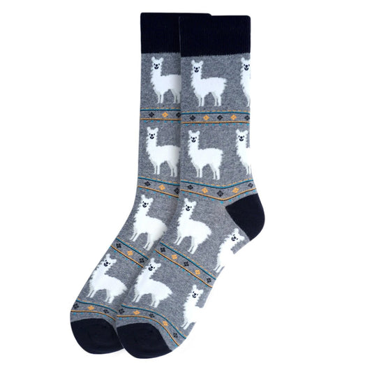 MashasCorner.com   Men's Alpaca Fun Novelty Socks - MCNVS19407