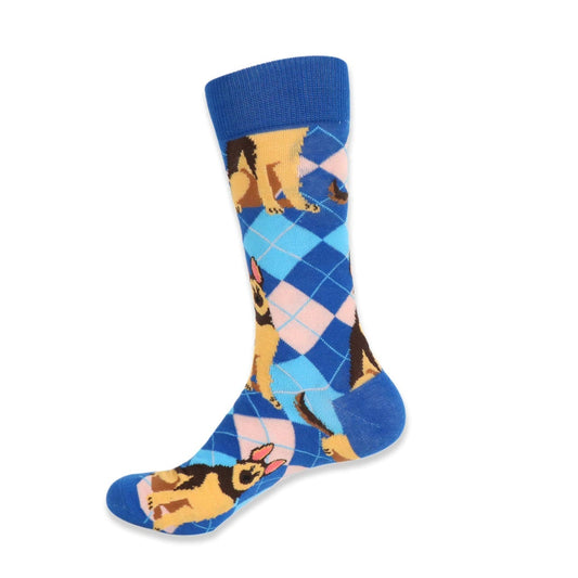 MashasCorner.com   Men's Novelty Argyle Dogs Socks - MCNVS19409
