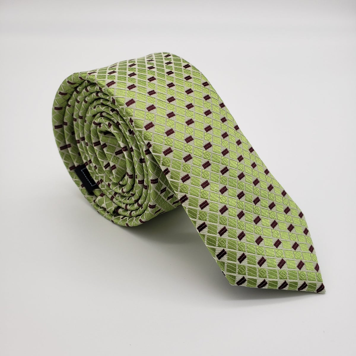 MashasCorner.com  Laurant Bennet Milano Men's Dress Suit Skinny Neck Tie Green 57"L 2 1/8"W