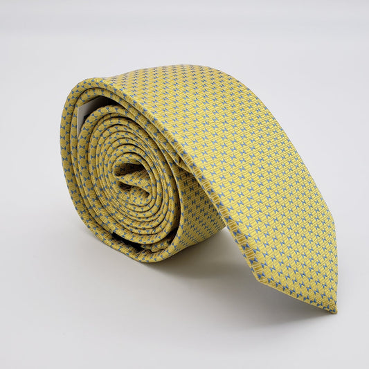 MashasCorner.com  Laurant Bennet Milano Men's Dress Suit Skinny Neck Tie Yellow 57"L 2 1/8"W