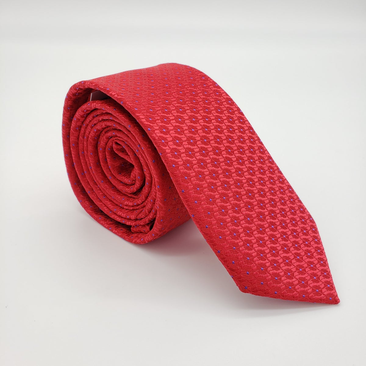 MashasCorner.com  Laurant Bennet Milano Men's Dress Suit Skinny Neck Tie Red 57"L 2 1/8"W