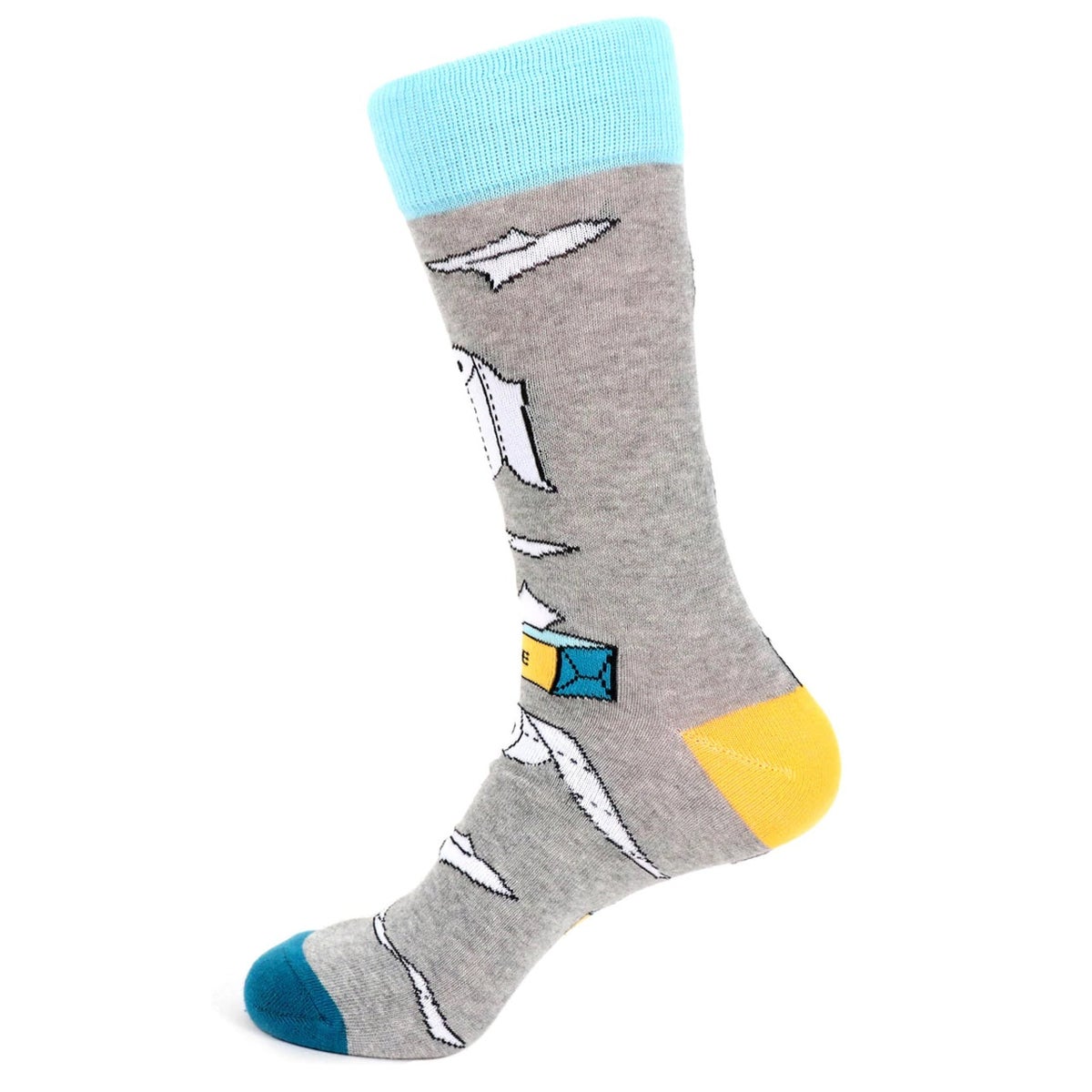 MashasCorner.com   Men's Paper Novelty Socks - MCNVS19543-GRY