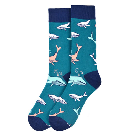 MashasCorner.com   Men's Whale Novelty Socks Blue - MCNVS19546
