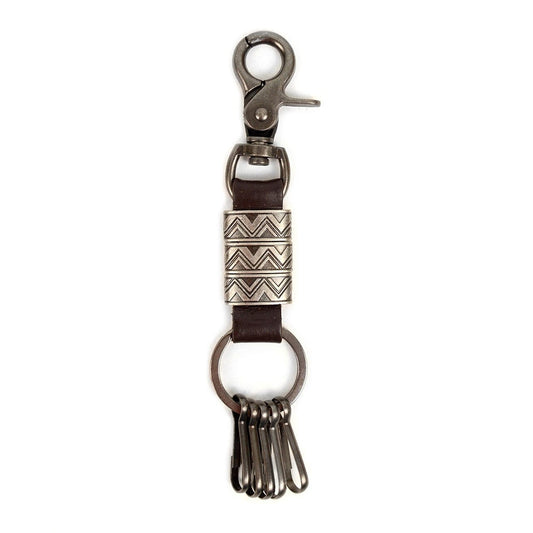 MashasCorner.com  Genuine Leather and Metal Tribal Fancy Keychain - NVK1013