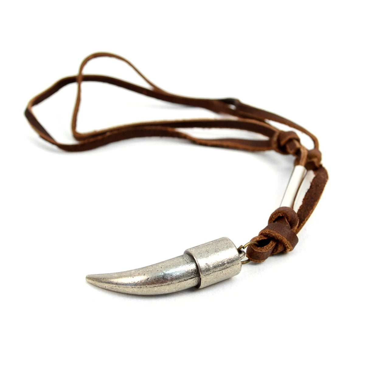 MashasCorner.com  Vintage Unisex Wolf Tooth Pendant Adjustable Leather Cord Necklace - NVNCK1003
